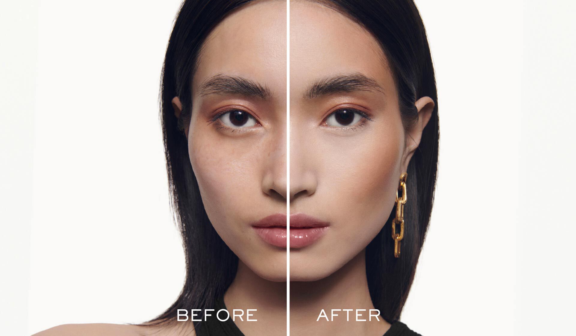 antes y despues base de maquillaje