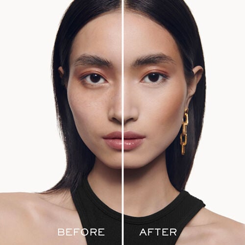 antes y despues base de maquillaje lancome